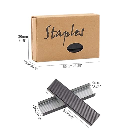 NatSumeBasics 3000 Black Staples 26/6 Standard Colored Staple Refill for Desk Stapler, 1000 Per Pack, Total 3 Pack Staples (Black)