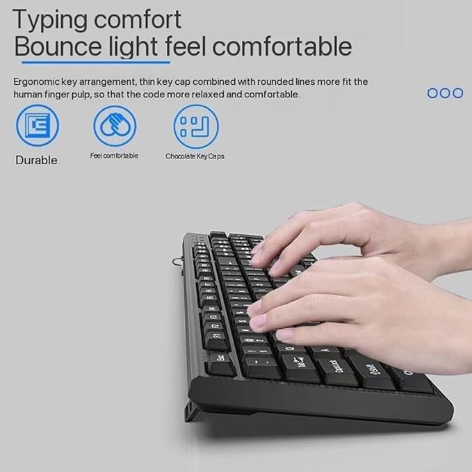 Guiheng 2 Pack Wired Computer Keyboard, Plug Play USB, Large Number Pad, LED Indicators,Ergonomic,Foldable Stands,Anti-Wear Letters Full Size Keyboard,for Windows Mac PC Laptop-Black