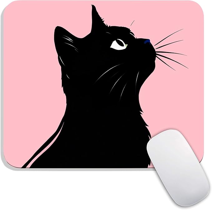 Square Mouse Pad Cat,Personalized Premium-Textured Custom Mouse Mat Design,Washable Mousepad Lycra Cloth,Non-Slip Rubber Base Computer Mouse Pads for Wireless Mouse