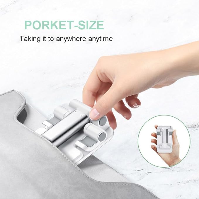 Phone Stand for Desk Cell Phone Holder Stands for iPhones | Mini, Cute, Portable, Fully Foldable, Under 8" Devices, All Smart phones, Office Accessories