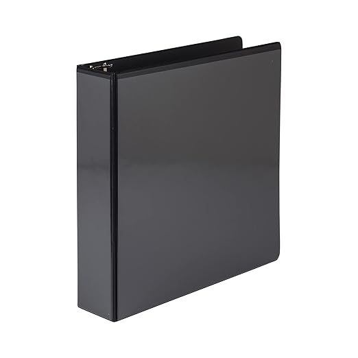 Samsill 2 Inch 3 Ring Binder, Economy Round Ring, Clear View Cover, 425 Sheet Capacity - for School, Home, Office - Charcoal Black