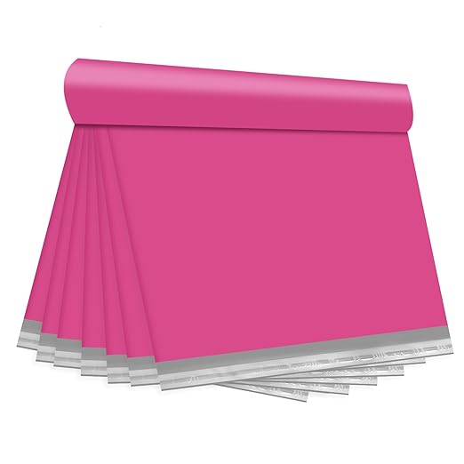Pink Poly Mailers 24x24 100 Pcs, Cute Waterproof Shipping Bags with Self-Seal Adhesive, Durable Tear-Resistant Shipping Envelopes for Clothing