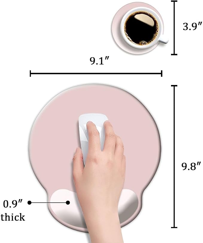 DOOKE ErgoComfort Wrist Rest Mouse Pad-Ergonomic Office Mousepad with Wrist Support-Non-Slip, Design Desk Accessories Mat for Home&Game Decor Chalk Pink