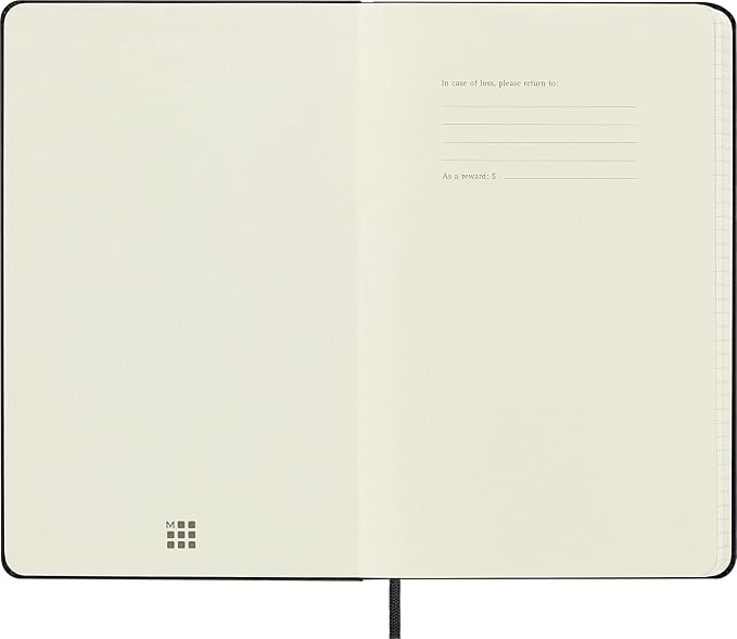 Moleskine Classic Notebook, Large, Squared, Black, Hard Cover (5 x 8.25) | Large 5" x 8.25" notebook with 240 grid pages for diagrams, notes, planning, graphing, and technical work.