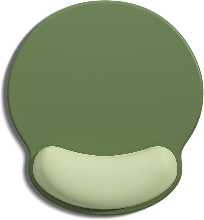 Auhoahsil Ergonomic Mouse Pad with Wrist Rest, Comfortable Silicone Non-Slip Computer Pain Relief Gel Mouse Mat with Wrist Support for Gaming, Work, Office, Women & Men, Cute Pattern, Green