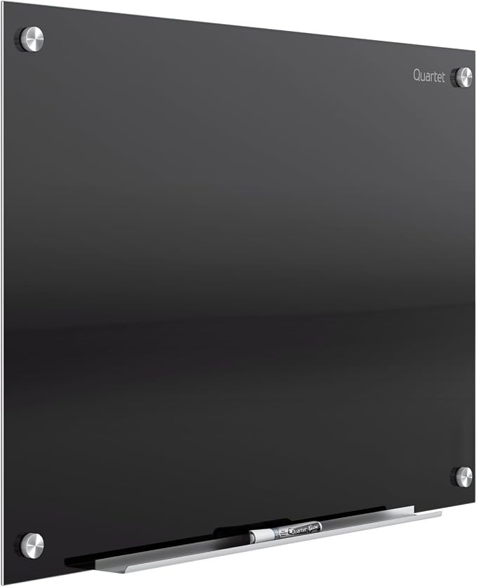 Quartet Magnetic Dry Erase Board, 72" x 48" Glass Whiteboard for Wall, Infinity, Black (G7248B)
