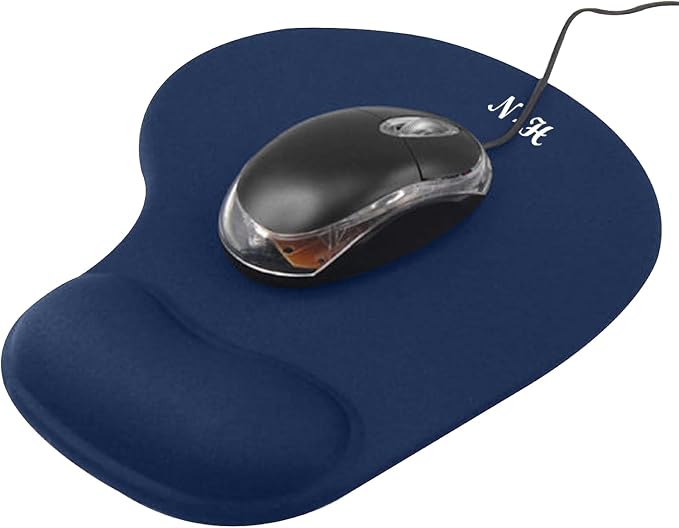 Ergonomic Mouse Pad with Wrist Rest, Gel Wrist Support Mousepad, Pain Relief Laptop Computer Mouse Pad, Non-Slip Mouse Pads for Home & Office (Blue, Regular)