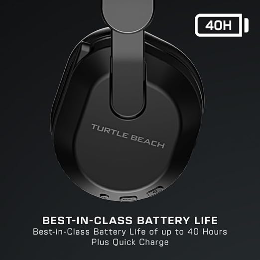 Turtle Beach Stealth 500 Wireless Amplified Gaming Headset for PS5, PS4, PC, Nintendo Switch, & Mobile – 40-Hr Battery, Bluetooth, Memory Foam Cushions, Flip-to-Mute Mic, EQ Presets – Black (Renewed)