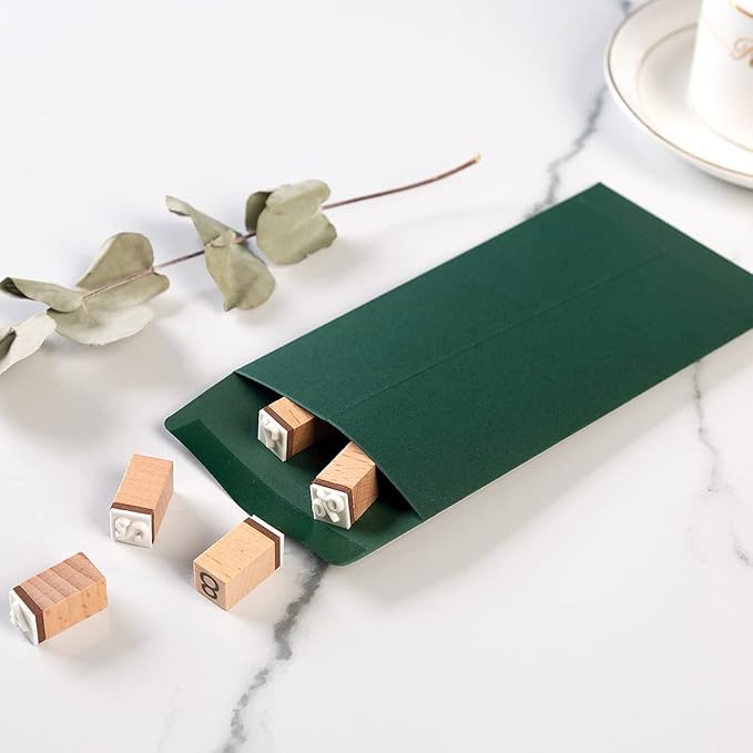 200 Pack Small Coin Envelopes Kraft Paper Seed Envelopes Mini Parts Small Items Stamps Storage Packets Envelopes Self-Adhesive for Garden, Office or Wedding Gift, (2 1/4 x 3 1/2 Inch, Green)