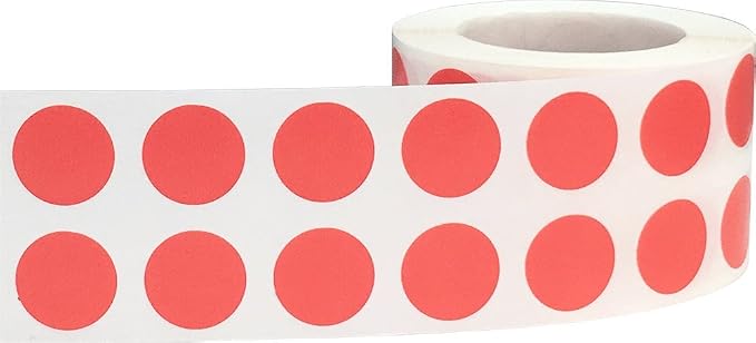 Coral Color Coding Labels for Organizing Inventory 0.50 Inch Round Circle Dots 1,000 Total Adhesive Stickers On A Roll