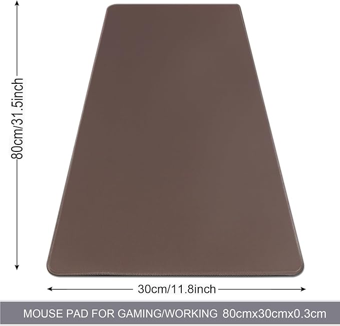 Gaming Mouse Pad,Large Mouse Pad Size 31.5x11.8 Thickness 0.12 inches,Premium-Textured Non-Slip & Waterproof Computer Mousepad with Stitched Edges for Gaming,Office & Home-80x30 Chocolate011