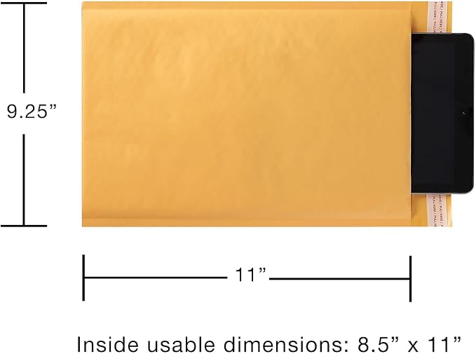 Staples Self-Sealing Bubble Mailers, #2 Size, 9.25x11 Inch, 25/Ctn | Cushioned protection for shipping fragile items and small packages.