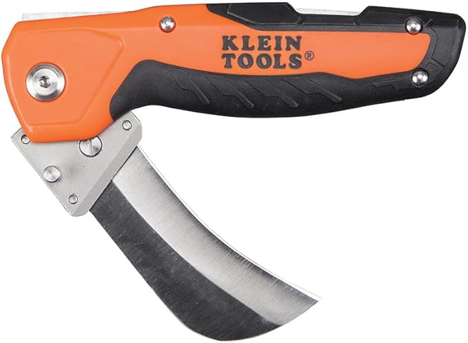 Klein Tools 44218 Utility Knife, Electricians and Folding Pocket Knife with Hawkbill Blade for Cable Skinning, Replaceable Blade