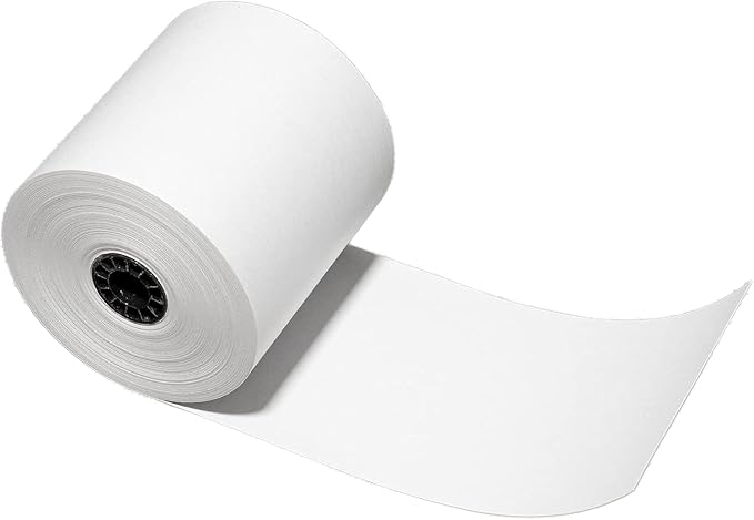3" x 165' Kitchen Register Rolls,1 Ply Bond Printer Printer Pos Paper Roll 30 Rolls/Case (Single Solid Core 46GSM)