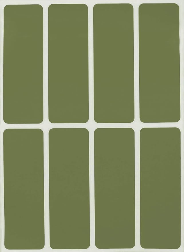 Royal Green Rectangular Coding Stickers Write on Labels for Organizing, Moving, & Mailing, 7.5cm x 2.5 cm Stickers to Write On Tags for Home, Office, and School Projects, 40-Pack (Olive Green)