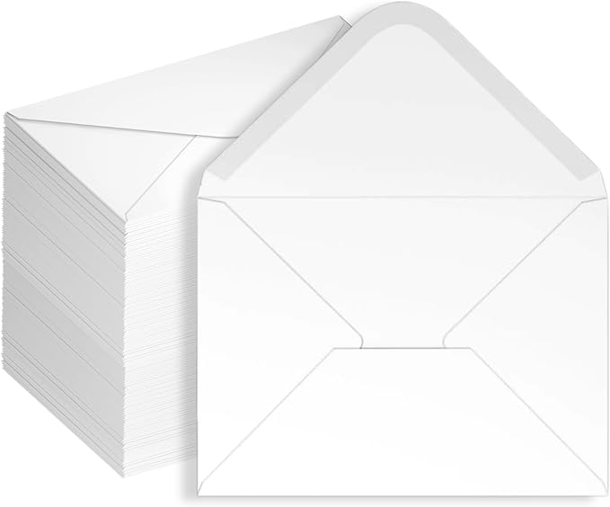 200 Pack 4x6 Envelopes White,Contour Flap A4 Envelope,Premium 120gsm Thick Paper Invitation Envelopes for Back to School,Birthday,Wedding RSVP Cards,Photos,Postcards,Greeting Cards,Mailing