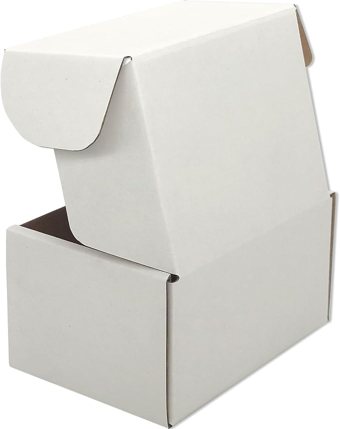 6x4x2 Shipping Boxes Set of 75, White Mailer Corrugated Cardboard Box | for Packaging, Literature, Packing, Mailing, Storage, Small Business, Moving, Gift, Supplies, Quick Fold, Tab Locking