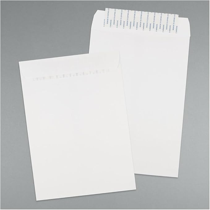 JAM PAPER 7 1/2 x 10 1/2 Open End Commercial Envelopes with Peel and Seal Closure - White - 25/Pack