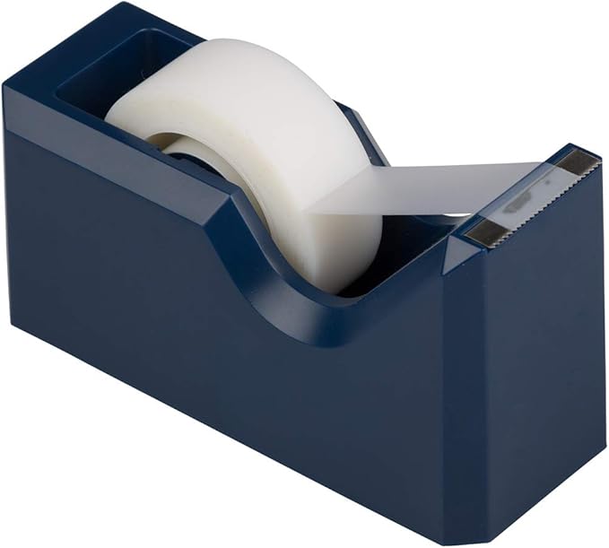 JAM PAPER Desk Trio Pack - Navy Blue - Stapler, Tape Dispenser & Pen Holder - 3/Pack