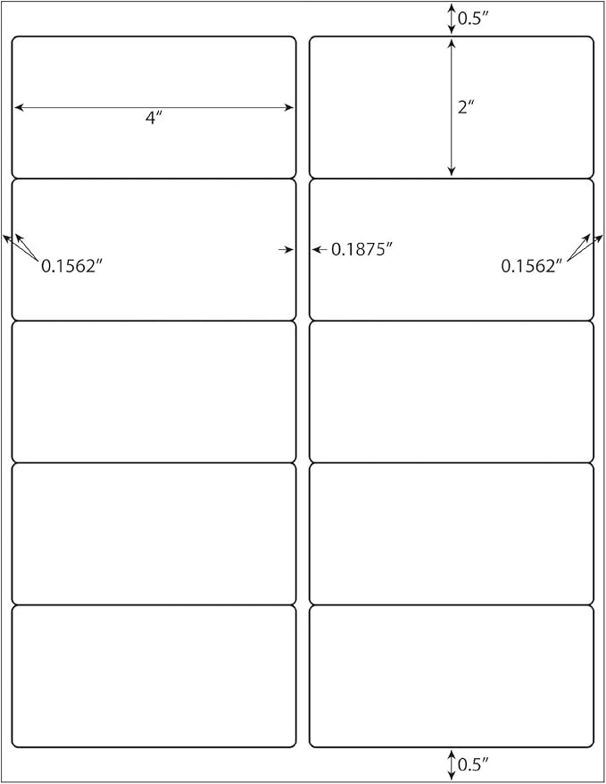 4000 Sheets 10 Up Labels, 2" x 4" for Laser/Inkjet Printer, Mailing Labels, Self Adhesive Customizable