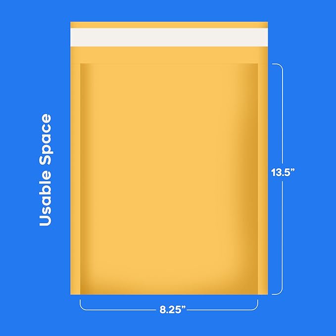 The Boxery 8.5”x14.5” Kraft Bubble Mailers|100 Padded Envelopes Included - Self Sealing Shipping Bags - #3