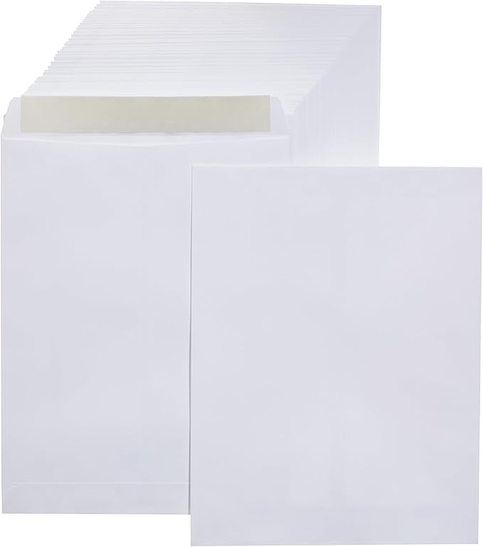 Amazon Basics Catalog Mailing Envelopes, Peel and Seal, 10x13 Inch, White, 250-Pack