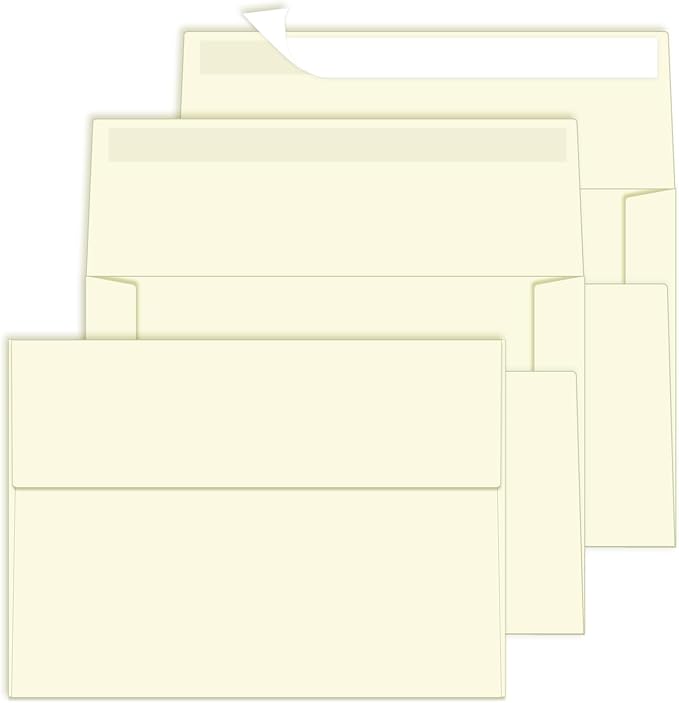 4x6 Envelopes For Invitation(50, Cream, A4) | A4 Envelope cream,50 pack 4x6 card Envelopes ivory,For weddings, greeting cards,baby shower,photos,birthday