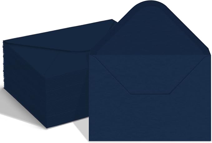 100 Pack 4x6 Navy Blue A6 Envelopes for Invitations, Postcards, Photos - Used for Graduation, Wedding, Baby Shower