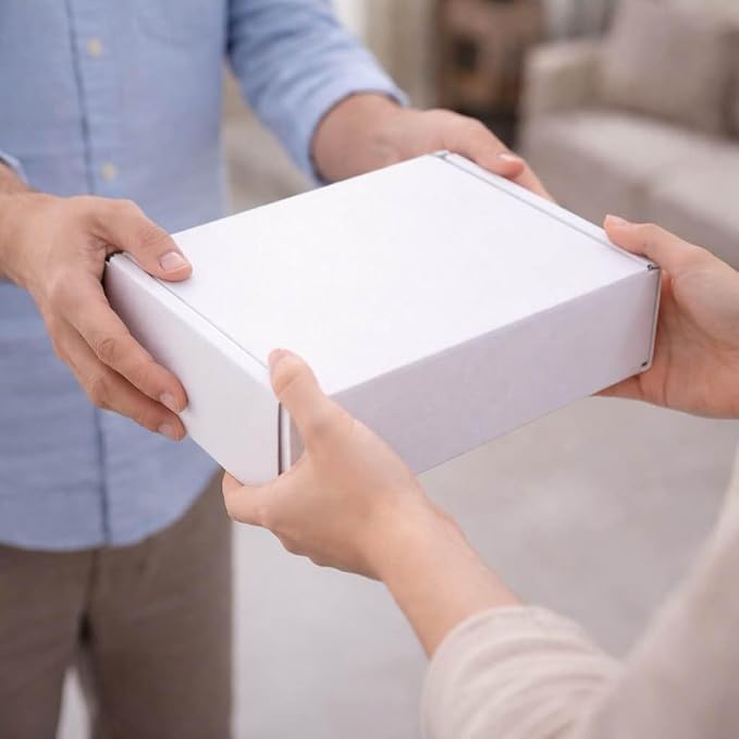 Corrugated Shipping Boxes 6x4x3Inches, 60Pack Kraft Cardboard Literature Mailers, Durable Small Business Mailing Boxes for Packaging & Shipping Supplies, White,Shipping boxes made from recycled paper