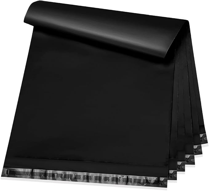 POLYSELLS 25 pcs 24x36 Inches Black Poly Mailers Shipping Envelopes, Strong Adhesive Sealing, Waterproof, and Tear-resistant Postal Mailing Bags for Clothing and Accessories