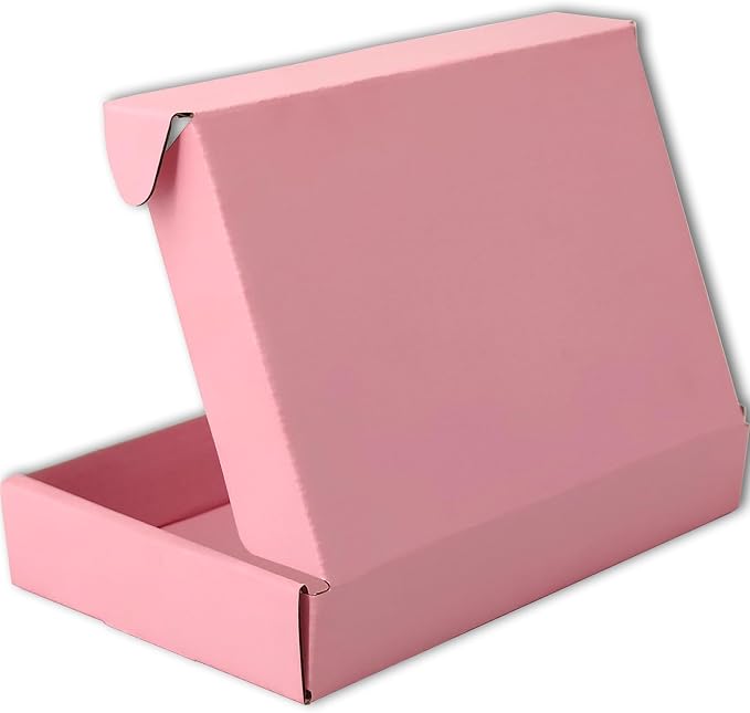 7x5x1 Shipping Boxes Set of 50, Pink Mailer Corrugated Cardboard Box | for Packaging, Literature, Packing, Mailing, Storage, Small Business, Moving, Gift, Supplies, Quick Fold, Tab Locking