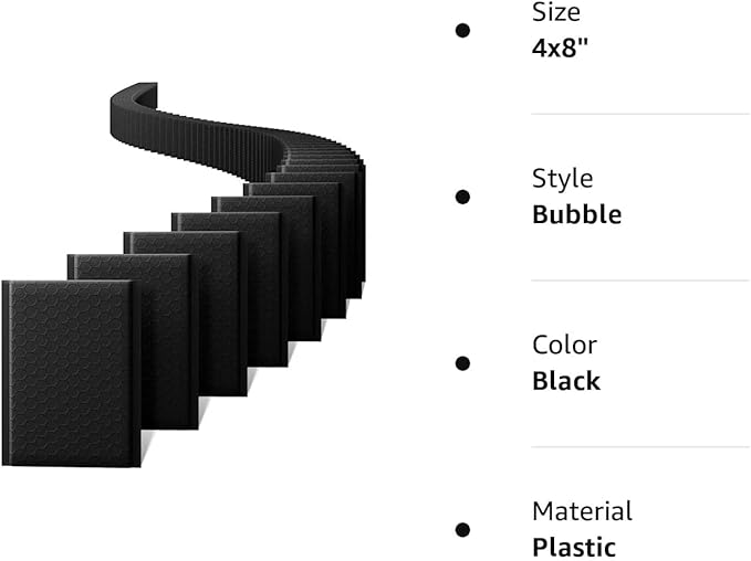 Metronic 4000 Pack Bubble Mailers 4x8 Inch Black Usable Size 4x7'' Waterproof Bubble Mailer Padded Envelopes Self Seal, Cushioning for Packaging, Shipping, Mailing, Small Business Supplies