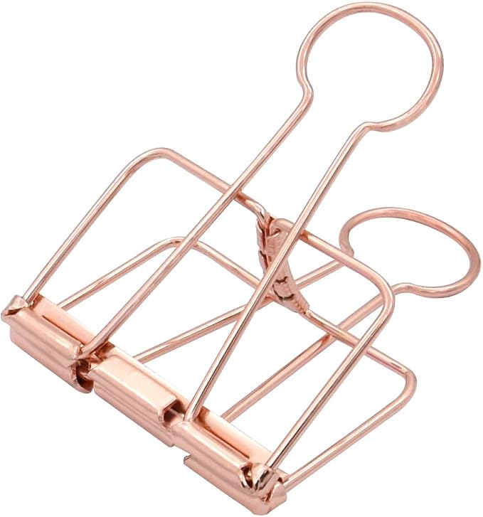 Extra Large Binder Clips 2 Inch, Big Paper Clamps Rose Gold for Office School Supplies (15Pcs)