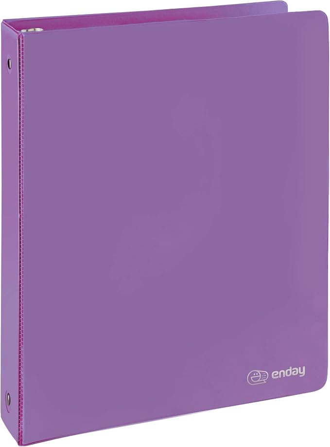 Enday 3 Ring Binder 1.5 Inch, Purple Heavy Duty Three Ring Binder, 325 Sheets Capacity - 1.5 Inch Binder for Home School and Office