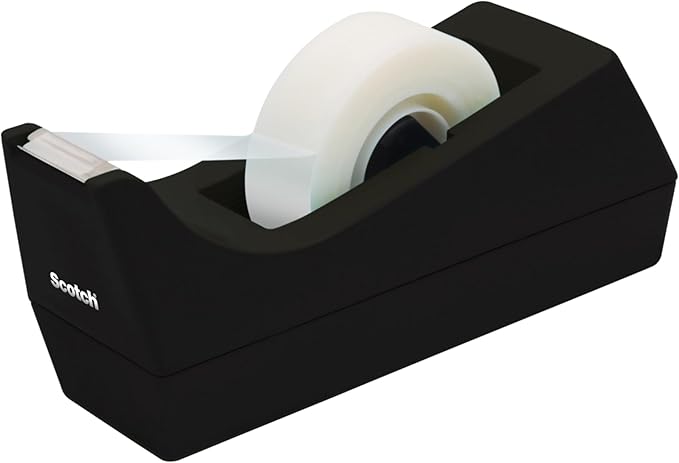 Scotch Desktop Tape Dispenser, Black, 2.7 in. x 2.7 in. x 6.4 in., 1 Tape Dispenser, Polystyrene (PS)