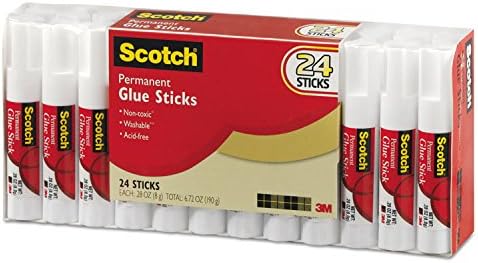 Scotch 600824S Permanent Glue Stick.28 oz, 24/Pack
