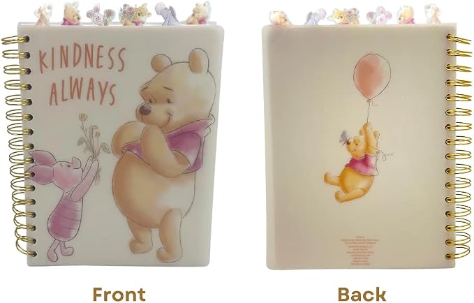 Disney Winnie the Pooh Tab Journal Notebook, Spiral Bound, 144 Lined Pages, 8 x 7 inches