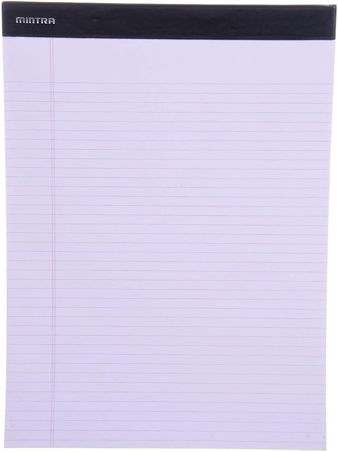 Mintra Office Colorful Legal Pads - Includes 2 Blue, 2 Pink, and, 2 Green Writing Pads, Micro Perforated Lined Sheets, Ideal for Professional & Personal Use, 8.5"x11" Narrow Ruled, 6 pack Basic Pastel