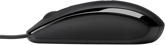 HP E5E76AA#ABA X500 - Wired USB Mouse for Windows PC Desktop, Laptop, Notebook, Mac, computerand Chromebook, for Righty or Lefty Use ,Black