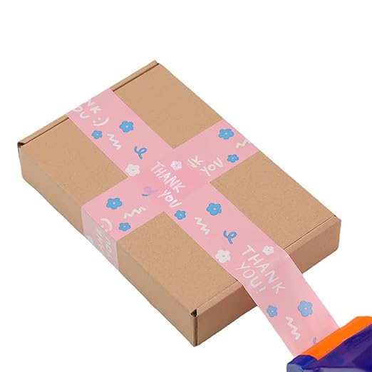 Designer Cute Packing Tape, Colorful Printing Shipping Tape, Carton Decorative Tape for Sealing Boxes, Thank You - Pattern, 1.77" x 110 yd