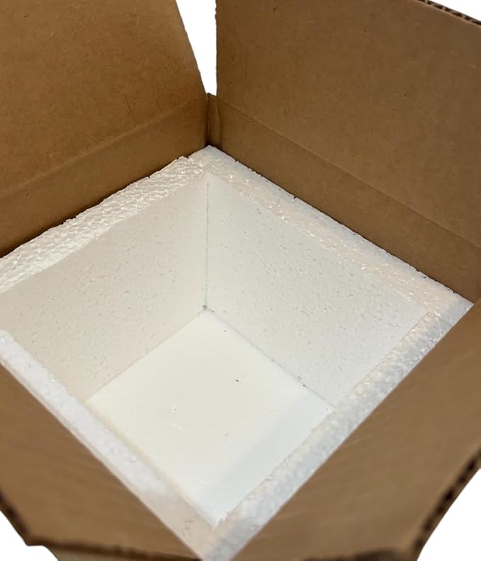 Insulated Shipping Box (7x7x6) inches with Styrofoam Insert 2 Pack Bundle for Temperature-Controlled Mailing and Shipping