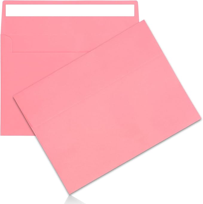 50Packs A4 Pink Envelopes 4x 6 Inch Card Envelopes,Self Seal for Weddings, Greeting Cards，Mailing， Invitations, Photos, Postcards