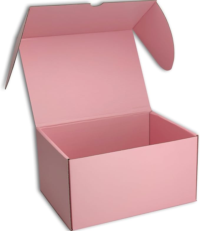 10x7x5 Shipping Boxes Pink Mailer Corrugated Cardboard Box Set of 20 | for Packaging, Literature, Packing, Mailing, Storage, Small Business, Moving, Gift, Supplies, Quick Fold, Tab Locking
