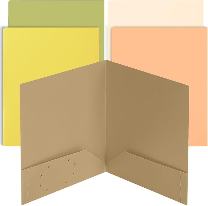 Mr. Pen- Plastic Folders with Pockets, 5 pcs | Aesthetic File Folder with Business Card Slot, 2-Pocket Folder, Back to School, Office, Filing Supplies