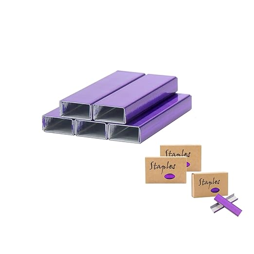 NatSumeBasics 3000 Purple Staples 26/6 Standard Colored Staple Refill for Desk Stapler, 1000 Per Pack, Total 3 Pack Staples (Purple)