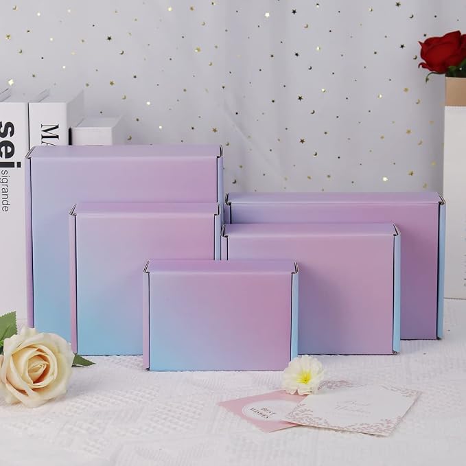 30 Pack 6"x6"x2" Boxes for Packaging Small Business, ‎Mailing Purple Small Shipping Boxes, Recyclable Corrugated Cardboard Mailer Gift Packing Box