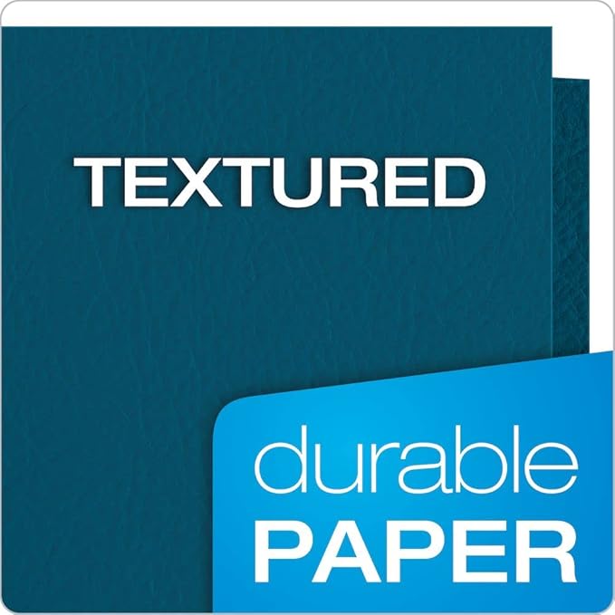 Oxford Twin-Pocket Folders, Textured Paper, Letter Size, Blue, Holds 100 Sheets, Box of 25 (57502EE) (Pack of 5)