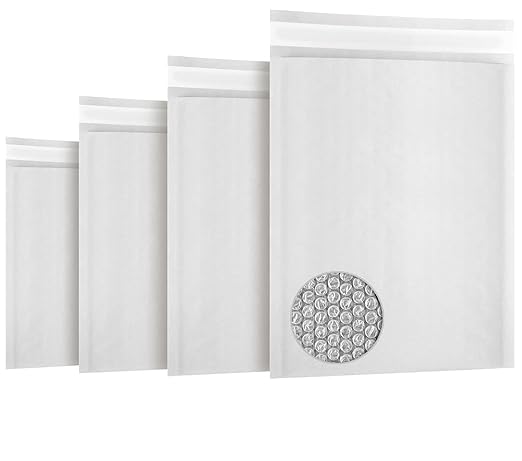 Kraft Bubble Mailers 10.5 x 15 Inch White, Padded Envelopes Self Seal, Pack of 200, Bubble Lined Kraft Paper Mailing Envelopes for Shipping
