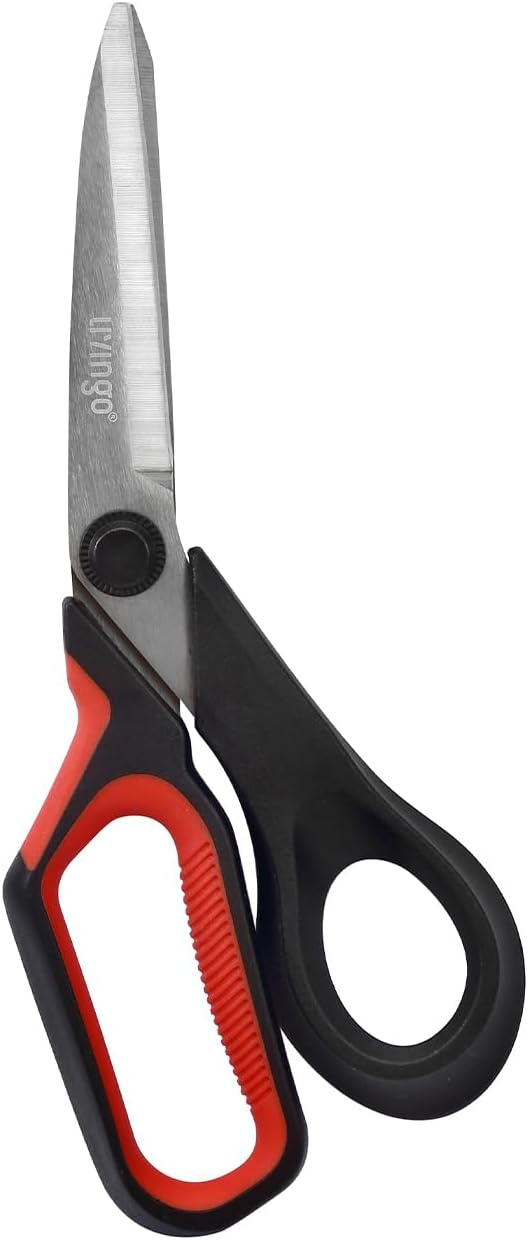 LIVINGO 8-Inch Industrial Scissors - Heavy Duty All Purpose Shears | Non-Slip Grip with Stainless Steel Blades for Cardboard, Fabric, Leather, Packaging, Workshop and Home Projects