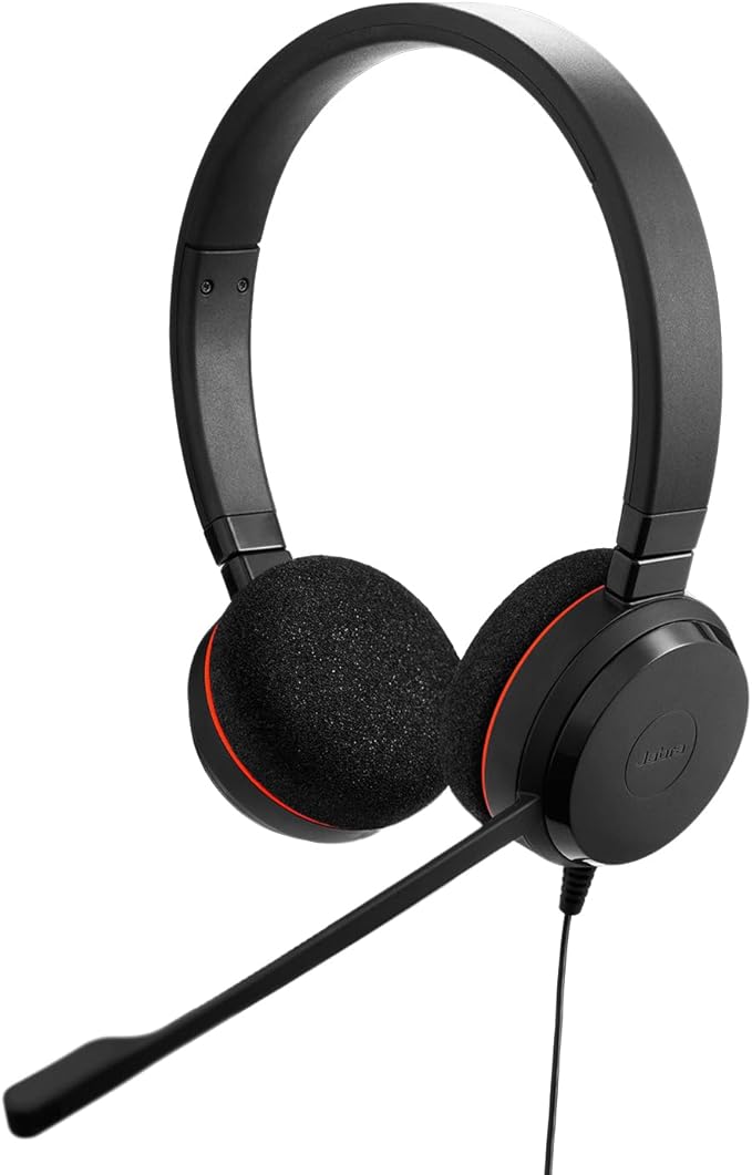 Jabra Evolve 20 Wired Headset (2025 Edition) - Dual-Ear Set for Office and Work from Home - Call Control - Certified for MS Teams - USB-C/A Connectivity - Black
